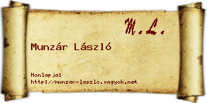 Munzár László névjegykártya